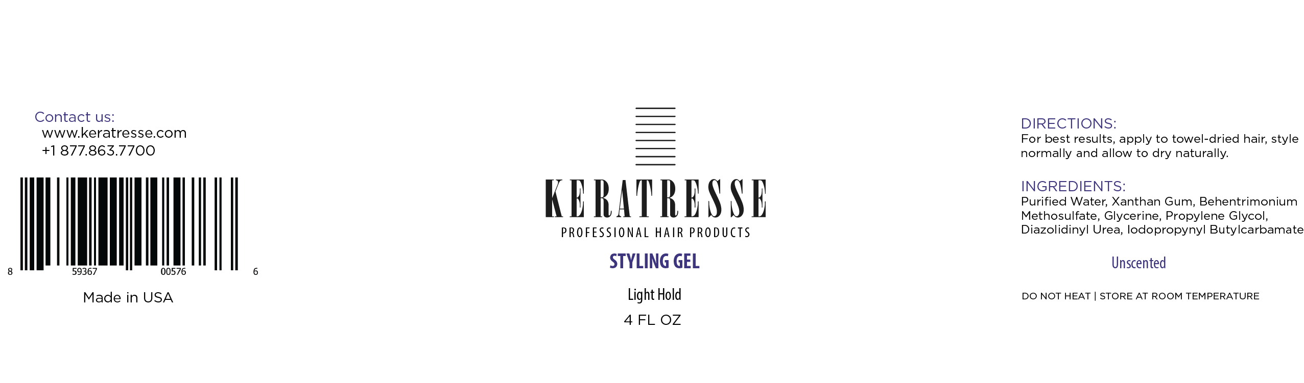 Keratresse Hair Styling Gel - Light Hold